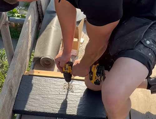Drilling the rivet holes on man made slate
